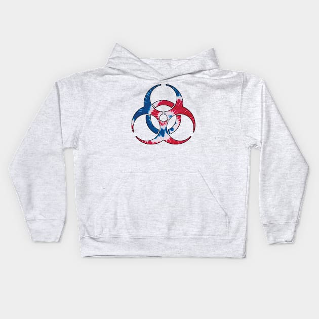 Red, White & Blue Biohazard Kids Hoodie by ARTWORKandBEYOND